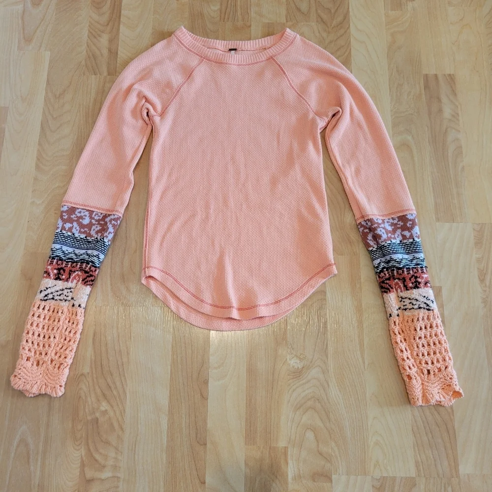 Free People In The Mix Cuff Thermal Top Size XS